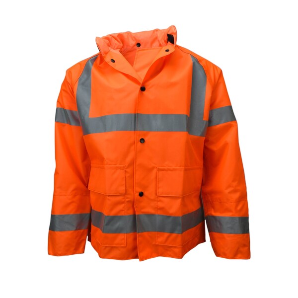 Neese Hi-Vis Jacket, Polyurethane on nylon, Class Class 3 Fluorescent Orange, M 29092-00-1-FOR-M - main